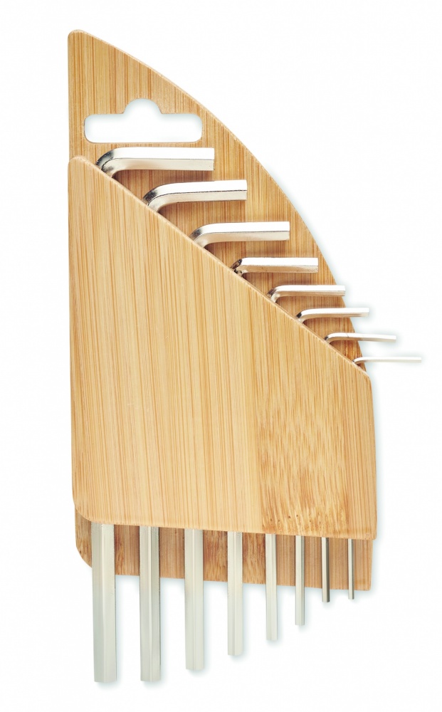 Logo trade promotional merchandise picture of: Hex key set in bamboo