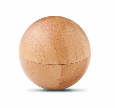Logo trade promotional product photo of: Lip balm in round bamboo case