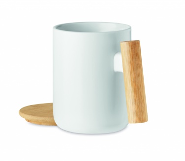Logotrade promotional product picture of: Porcelain mug with lid 380 ml