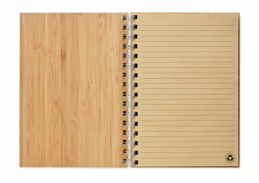 Logo trade advertising product photo of: A5 ring bound Bamboo notebook
