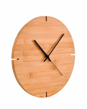 Logo trade promotional giveaway photo of: Round shape bamboo wall clock