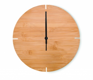 Logo trade business gift photo of: Round shape bamboo wall clock