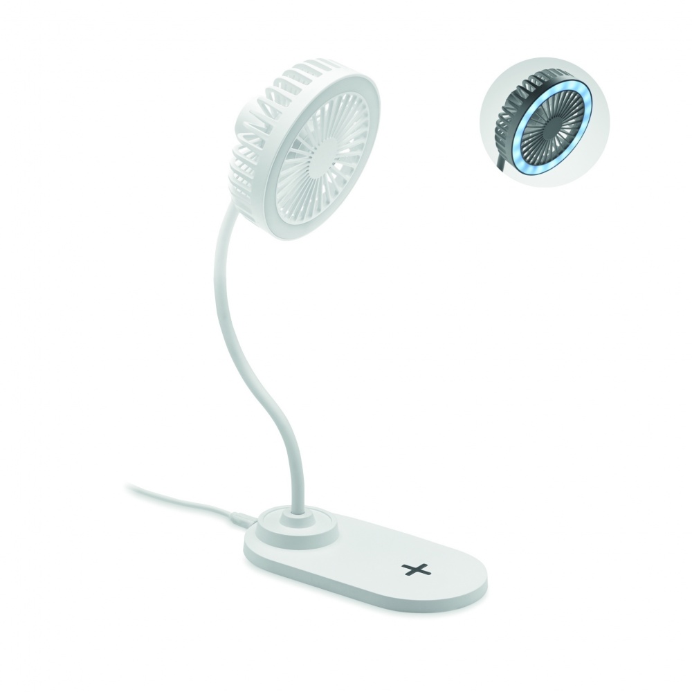 Logo trade promotional merchandise picture of: Desktop charger fan with light