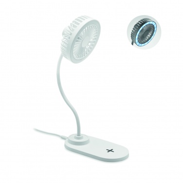 Logo trade promotional products image of: Desktop charger fan with light