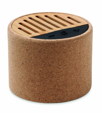 Logo trade promotional giveaway photo of: Round cork wireless speaker