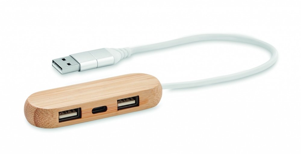 Logotrade promotional product image of: 3 port USB hub with dual input
