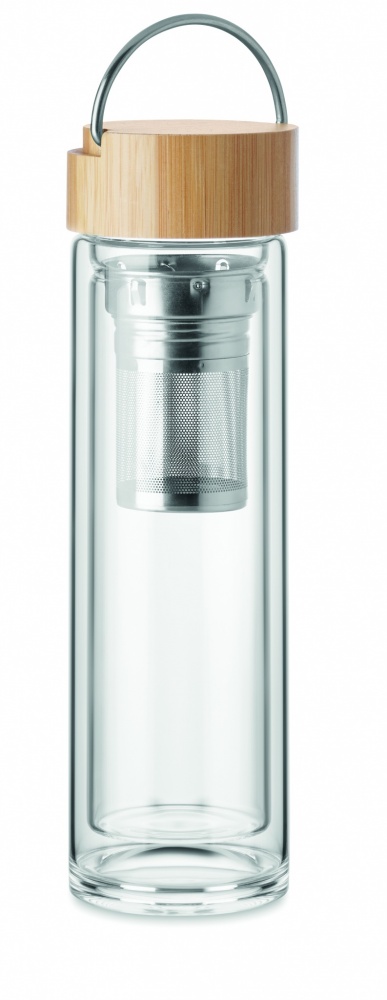 Logotrade corporate gifts photo of: Double wall glass bottle 400ml Berlin