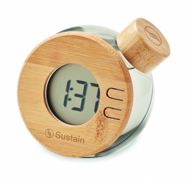 Logo trade advertising product photo of: Water powered bamboo LCD clock