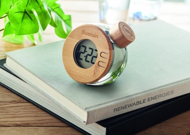 Logotrade promotional item image of: Water powered bamboo LCD clock