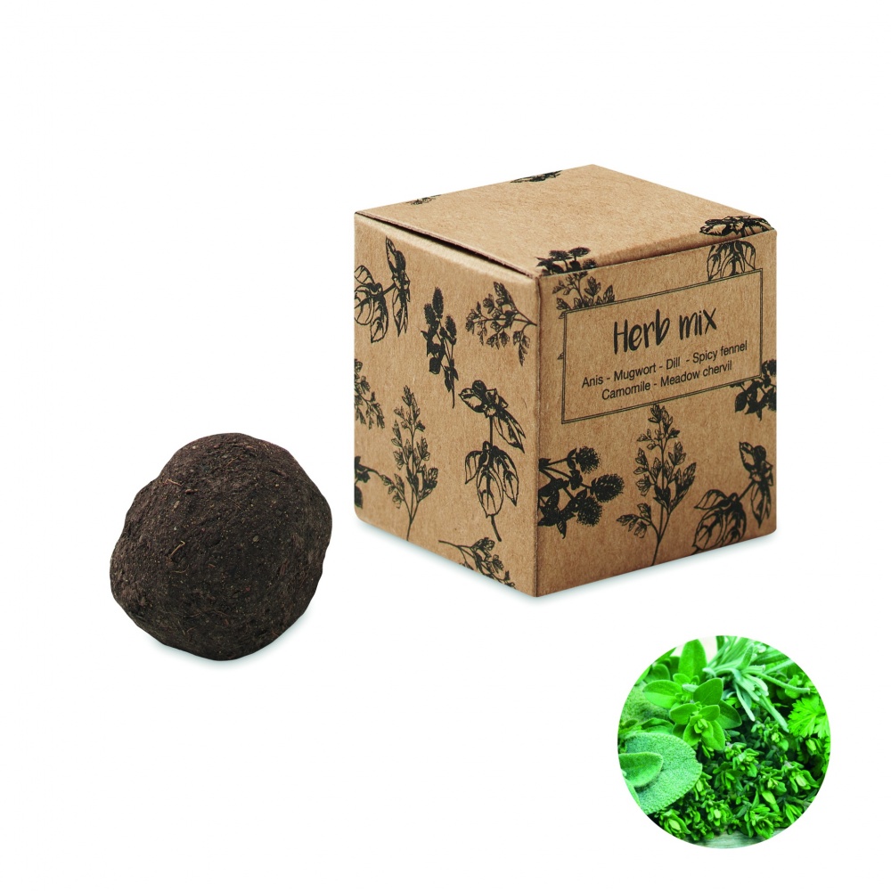 Logotrade advertising product picture of: Herb seed bomb in carton box