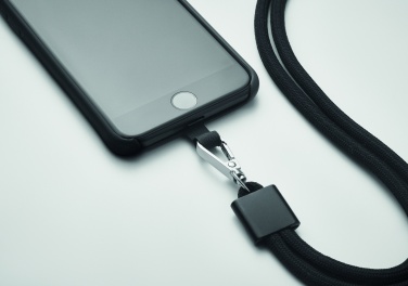 Logo trade business gifts image of: RPET Phone holder lanyard