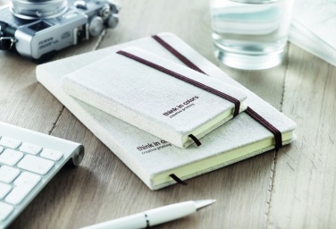 Logo trade promotional products picture of: A6 canvas notebook lined