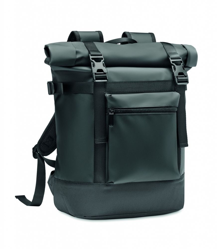 Logo trade promotional giveaways image of: Rolltop backpack 50C tarpaulin