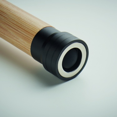 Logo trade business gifts image of: 3-in-1 bamboo flashlight with an emergency hammer and seatbelt cutter