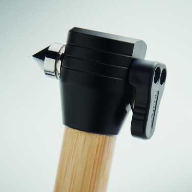 Logotrade promotional giveaway picture of: 3-in-1 bamboo flashlight with an emergency hammer and seatbelt cutter