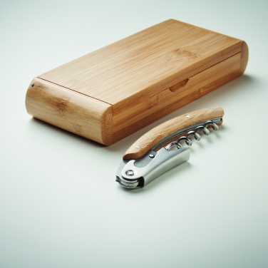 Logo trade promotional giveaways image of: Waiter's knife in bamboo