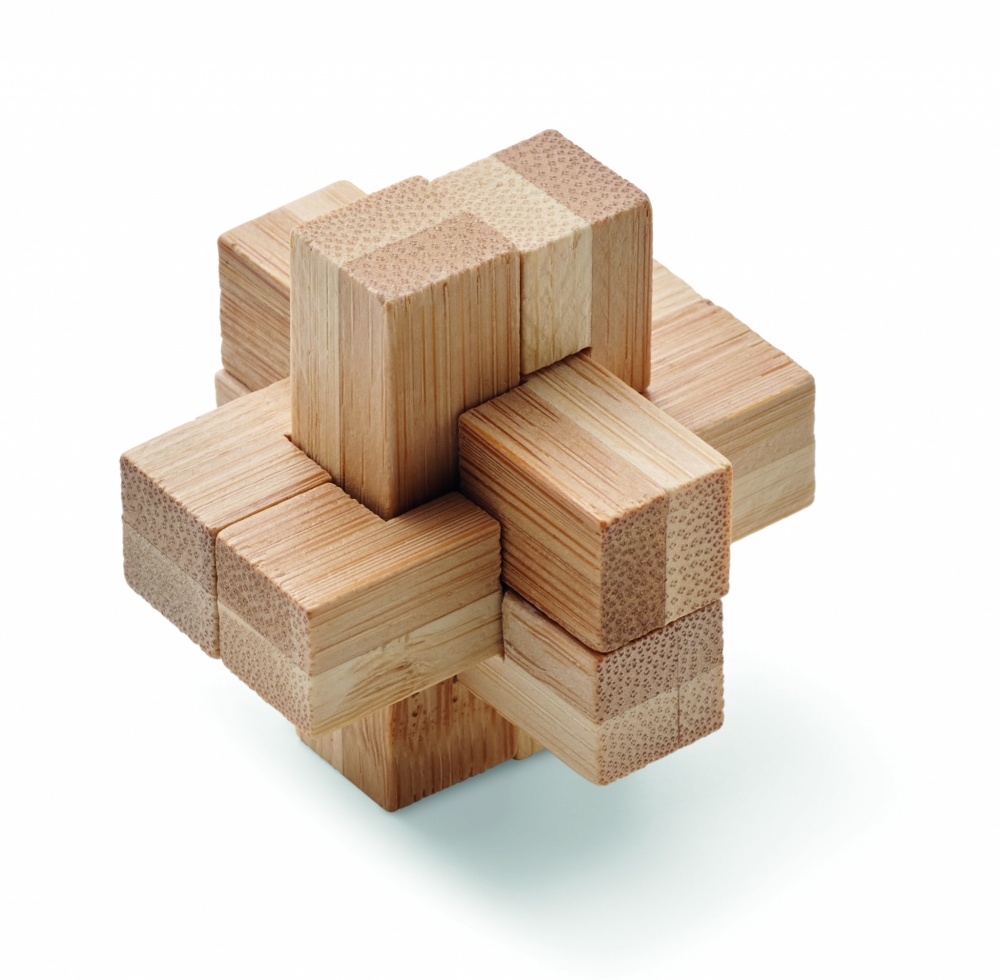 Logo trade promotional merchandise photo of: Bamboo brain teaser puzzle