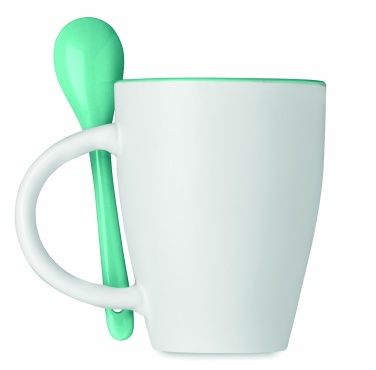 Logotrade promotional products photo of: Bicolour mug with spoon 250 ml
