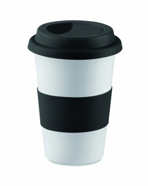 Logo trade promotional item photo of: Ceramic mug w/ lid and sleeve