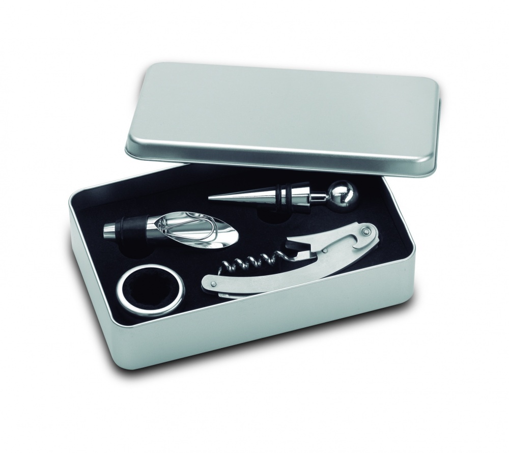 Logo trade promotional giveaway photo of: Wine  set in tin box