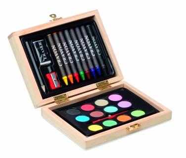 Logo trade promotional giveaways picture of: Painting set in wooden box