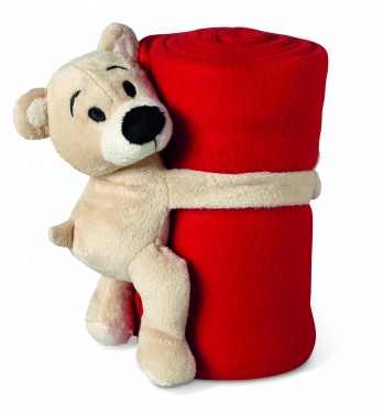 Logotrade corporate gift image of: Fleece blanket with bear
