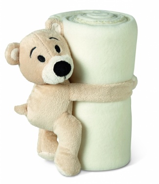 Logo trade corporate gifts picture of: Fleece blanket with bear