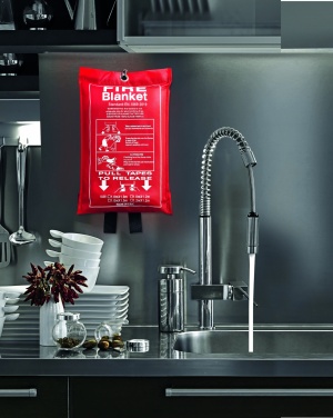 Logo trade promotional products picture of: Fire blanket in pouch 100x95cm