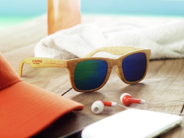 Logo trade promotional giveaway photo of: Wooden look sunglasses MAARDU