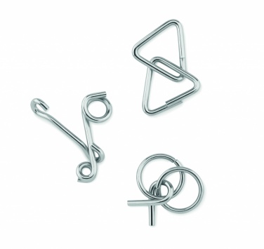 Logo trade promotional item photo of: Set of 3 metal brain teasers