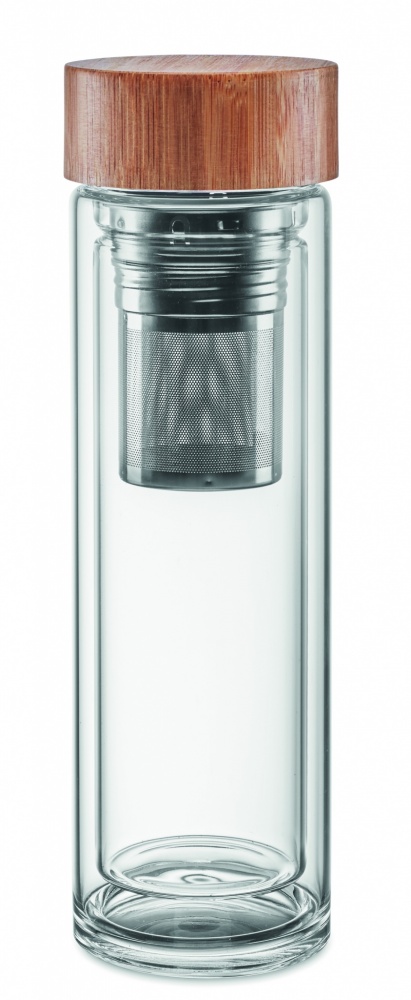 Logotrade advertising product picture of: Double wall glass bottle 400ml München