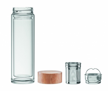 Logotrade promotional products photo of: Double wall glass bottle 400ml München