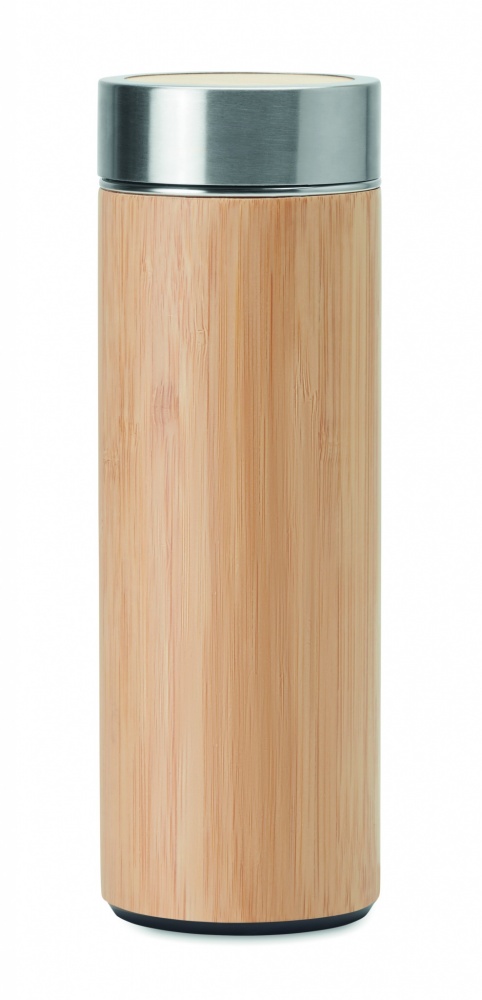 Logotrade promotional product picture of: Double wall bamboo flask 400ml