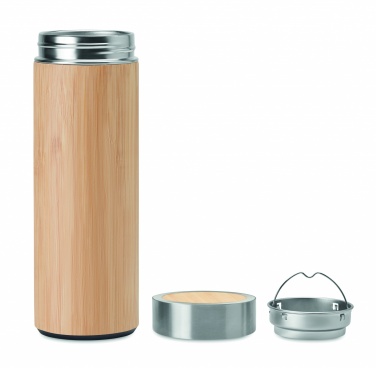 Logo trade promotional items picture of: Double wall bamboo flask 400ml