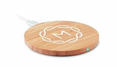 Logo trade advertising product photo of: Wireless charger bamboo 5W