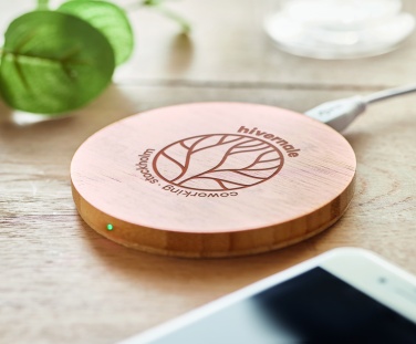 Logotrade promotional merchandise photo of: Wireless charger bamboo 5W