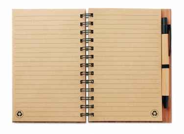 Logotrade promotional gift image of: Bamboo notebook with pen lined BAMBLOC