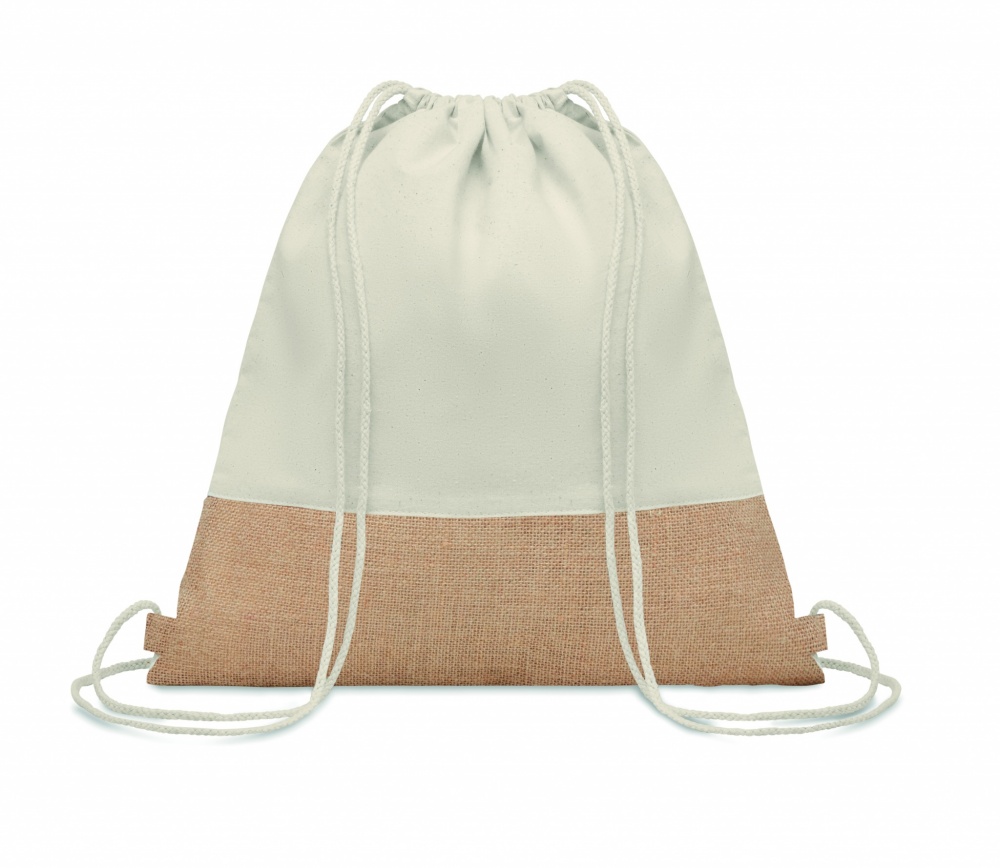 Logo trade corporate gifts picture of: Drawstring bag w/ jute details