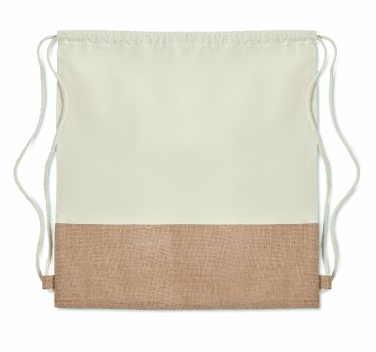 Logo trade business gift photo of: Drawstring bag w/ jute details