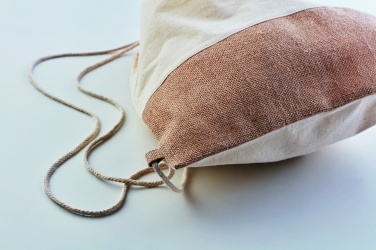 Logo trade corporate gifts image of: Drawstring bag w/ jute details