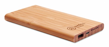 Logo trade promotional items picture of: Wireless power bank in bamboo 6000mAh ARENA