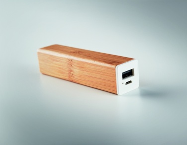 Logo trade advertising products picture of: Power bank bamboo 2200 mAh POWERBAM
