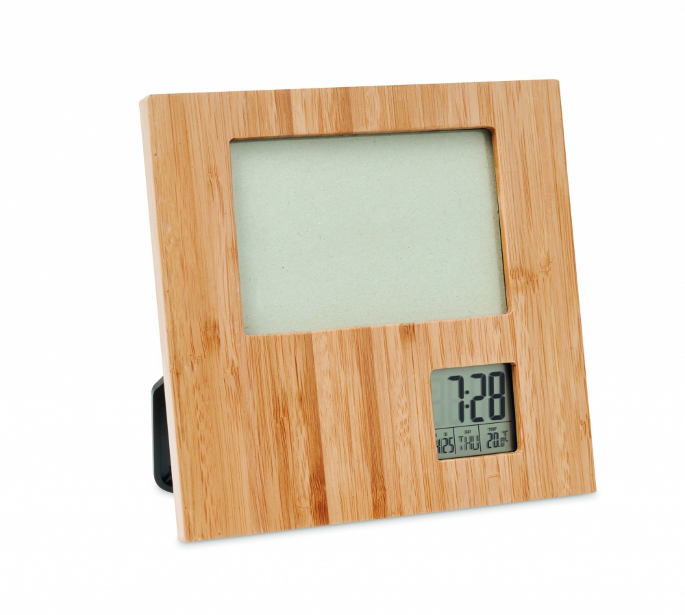 Logo trade promotional giveaway photo of: Photo frame with weather statio