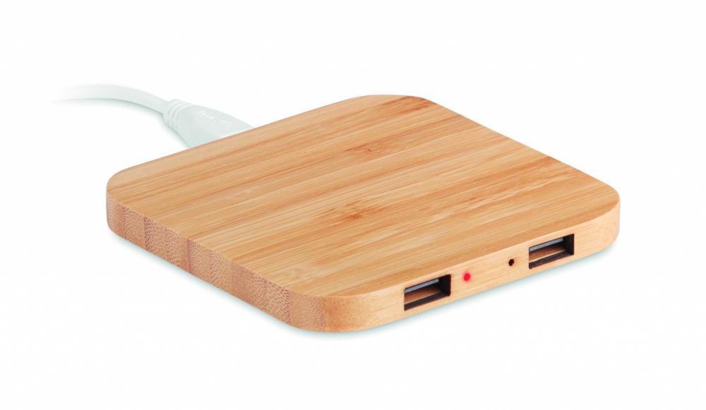 Logotrade promotional products photo of: Bamboo wireless charge pad 5W