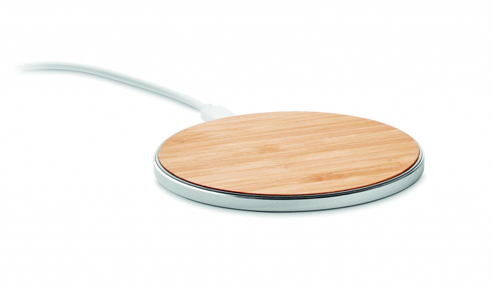 Logotrade promotional items photo of: Bamboo wireless charger 10W DESPAD