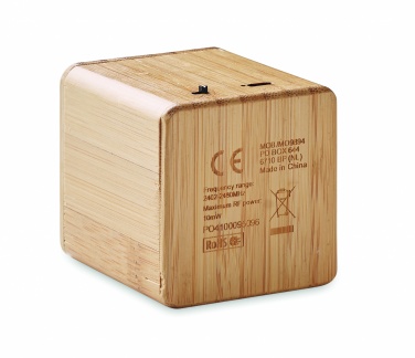 Logo trade business gifts image of: Bamboo wireless speaker