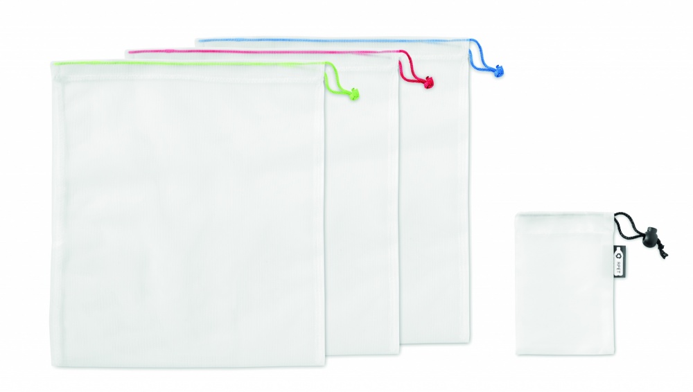 Logo trade promotional items picture of: Set of 3 RPET mesh food bags