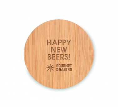 Logo trade promotional merchandise picture of: Bamboo bottle opener/ coaster DAKAI