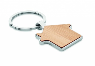 Logotrade advertising product picture of: House key ring metal bamboo NORDIC
