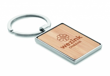 Logotrade promotional merchandise picture of: Rectangular key ring bamboo WEST